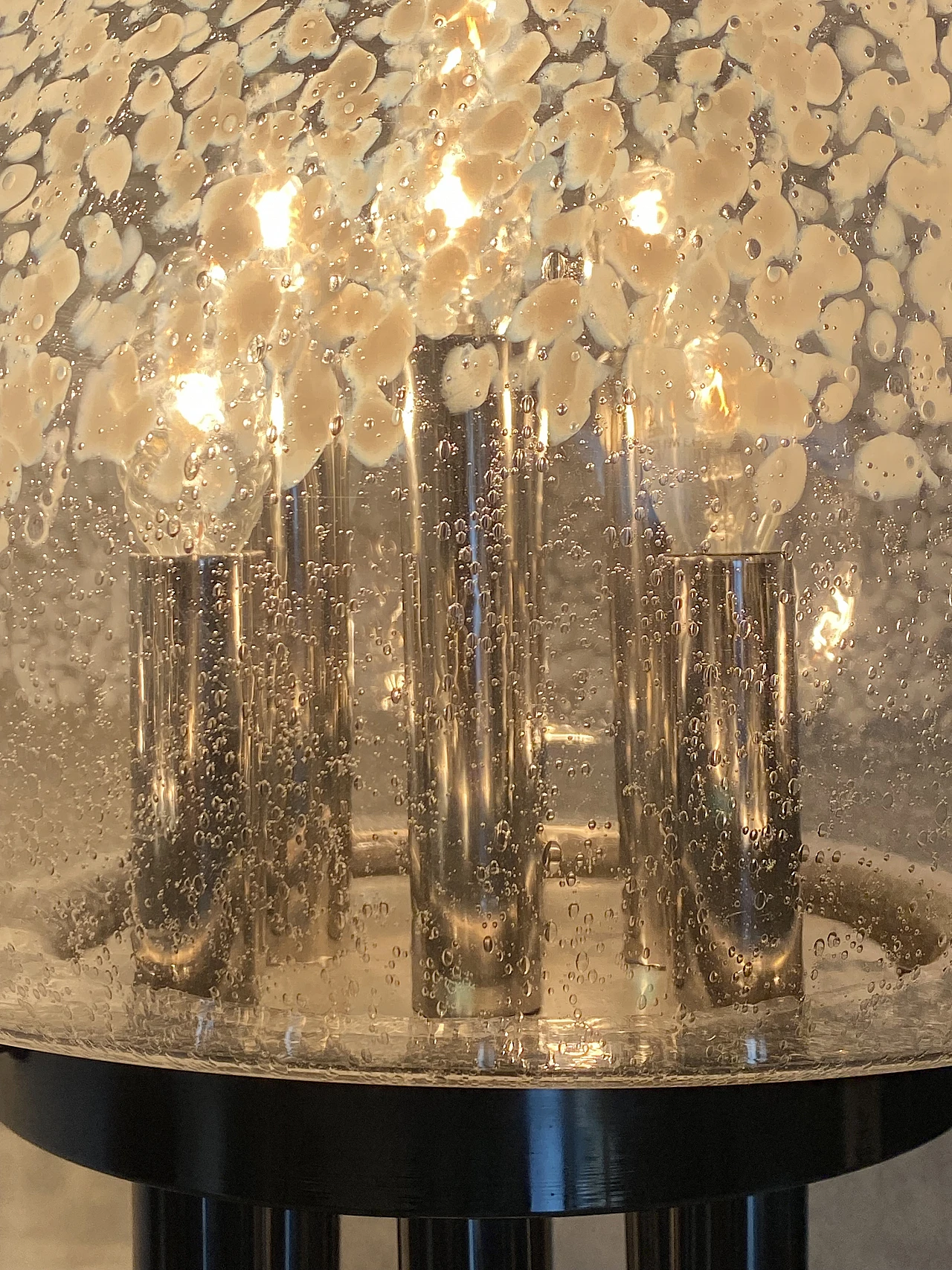 Lampada da terra in vetro e acciaio cromato in stile Nason, anni '70 8