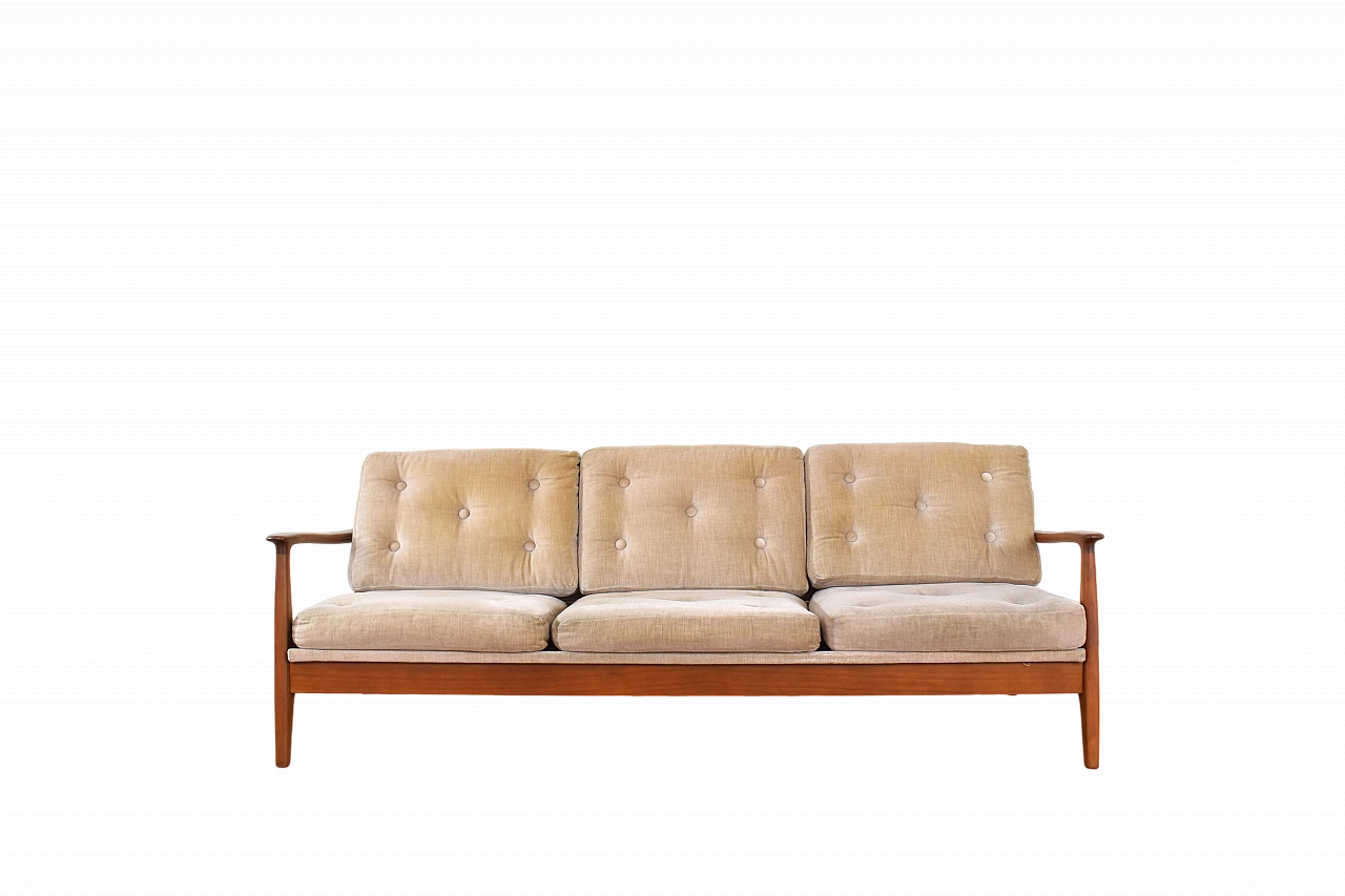 Cherrywood sofa by Eugen Schmidt for Soloform, 1960s 12