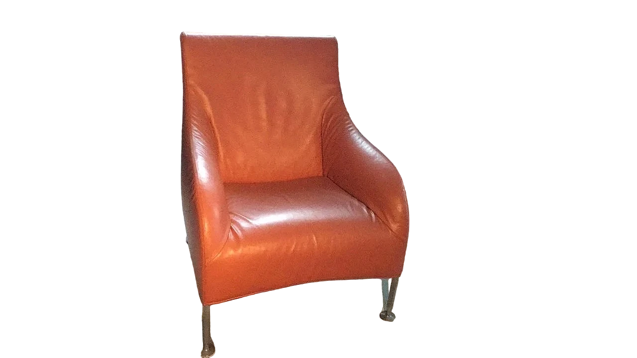 Florence leather armchair by A. Citterio for B&B Italia, 2000s 8
