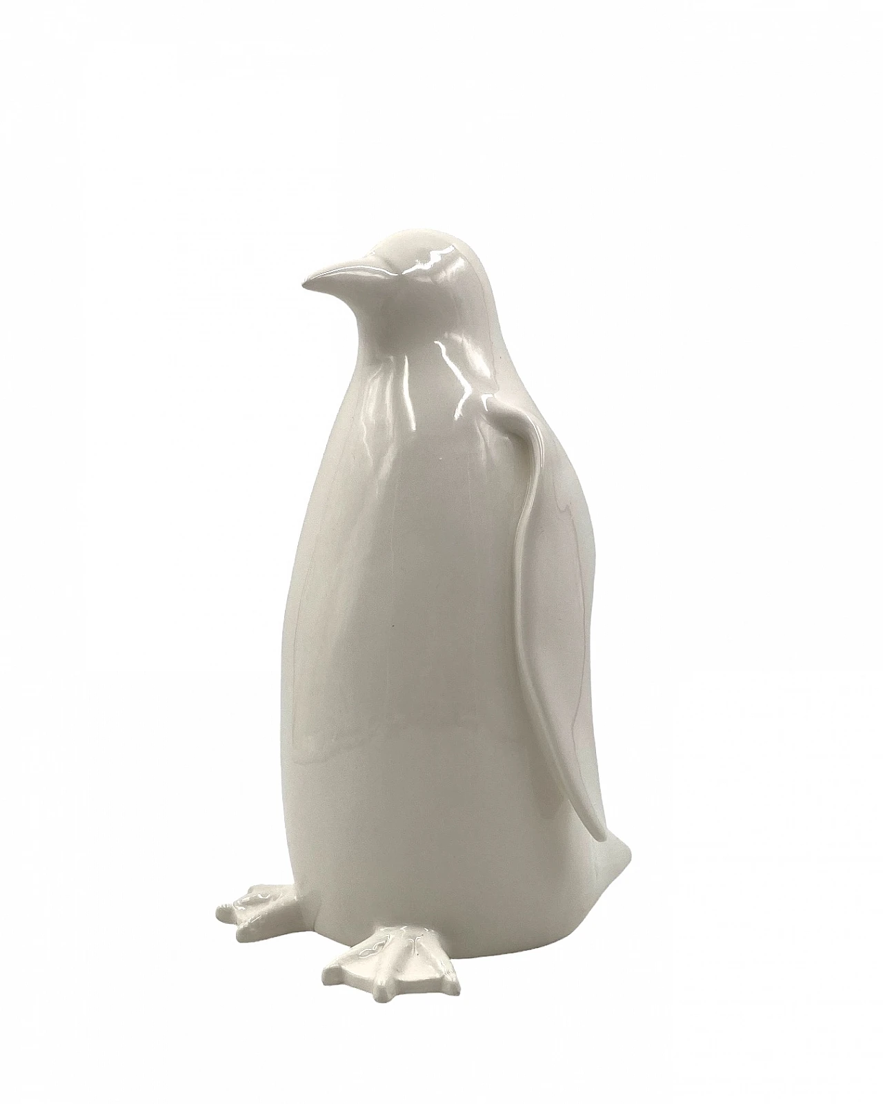 White ceramic penguin sculpture, 1980s 1
