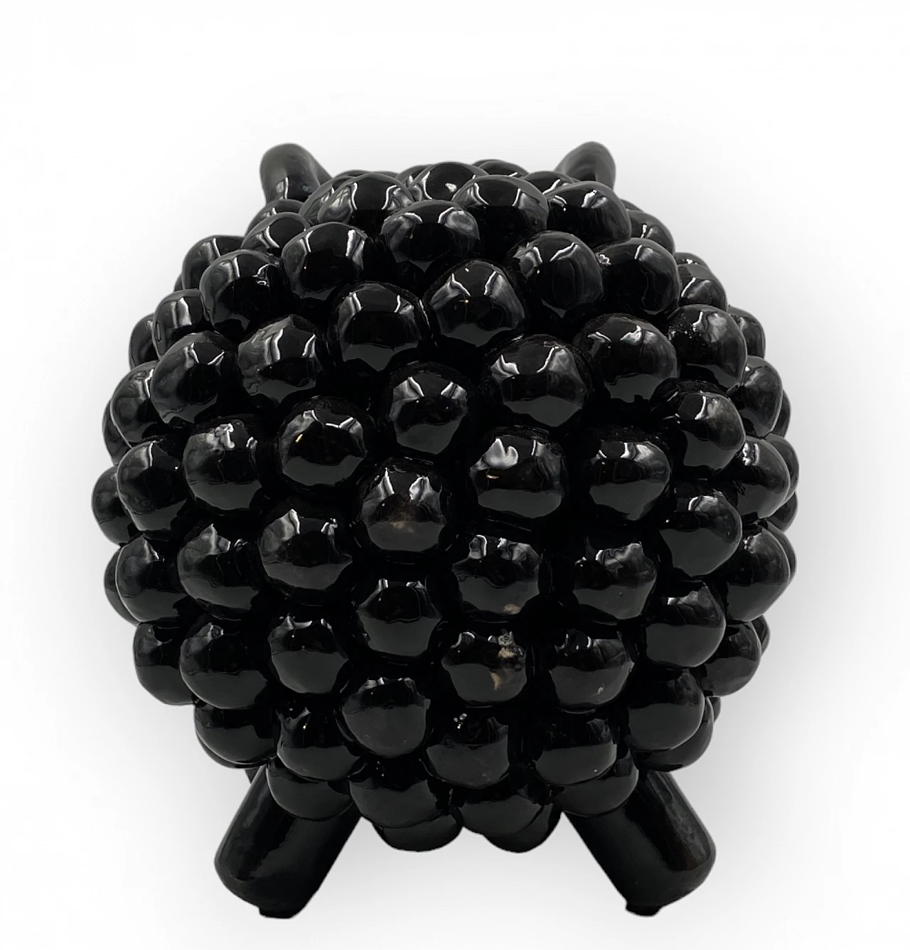 Scultura di ariete in ceramica nera, anni '80 15