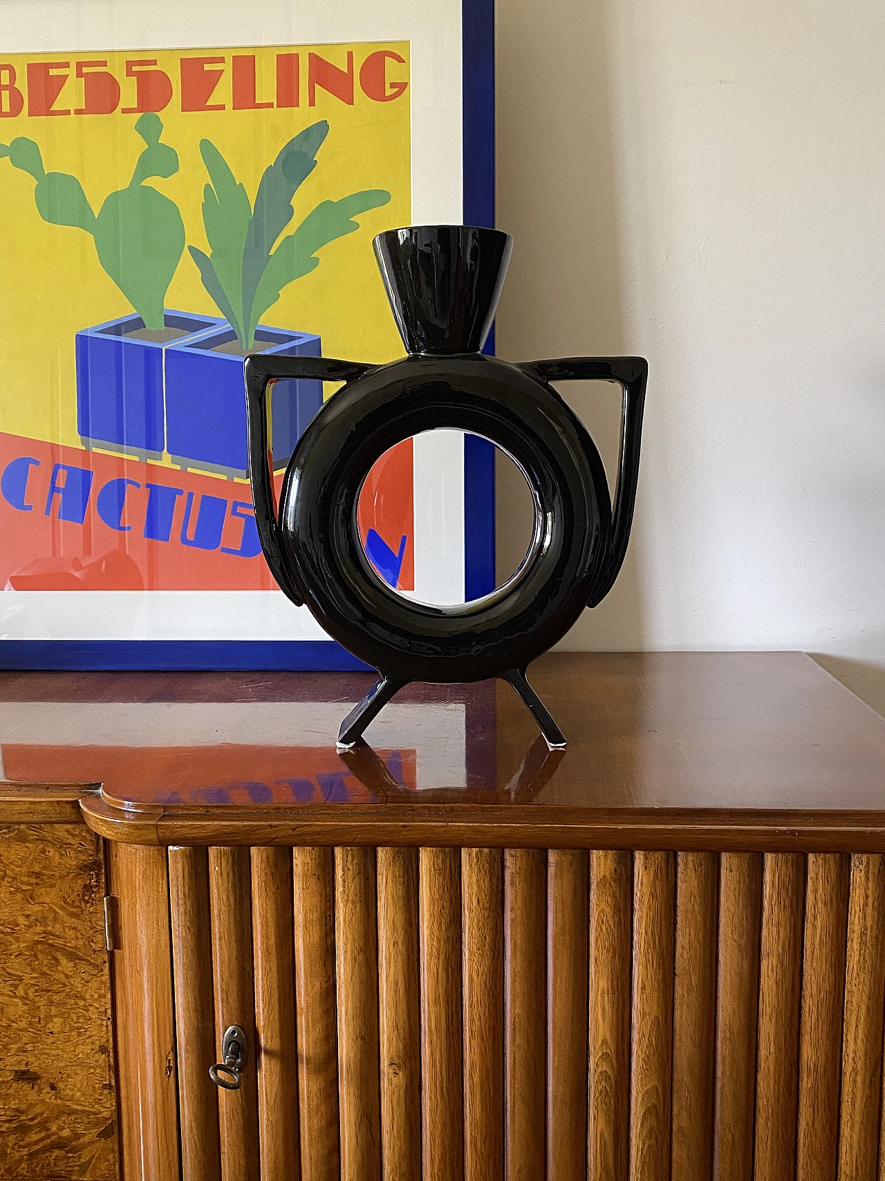 Black ceramic vase, 1980s 3