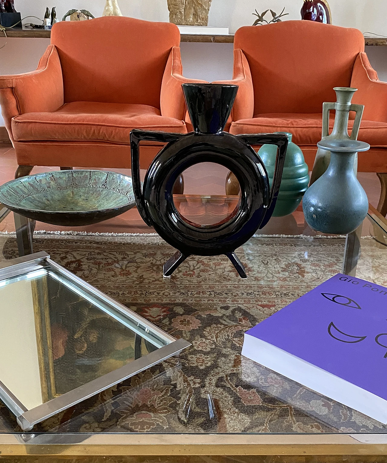 Black ceramic vase, 1980s 5