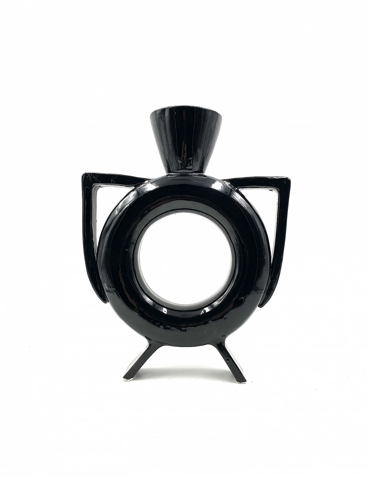 Black ceramic vase, 1980s 13