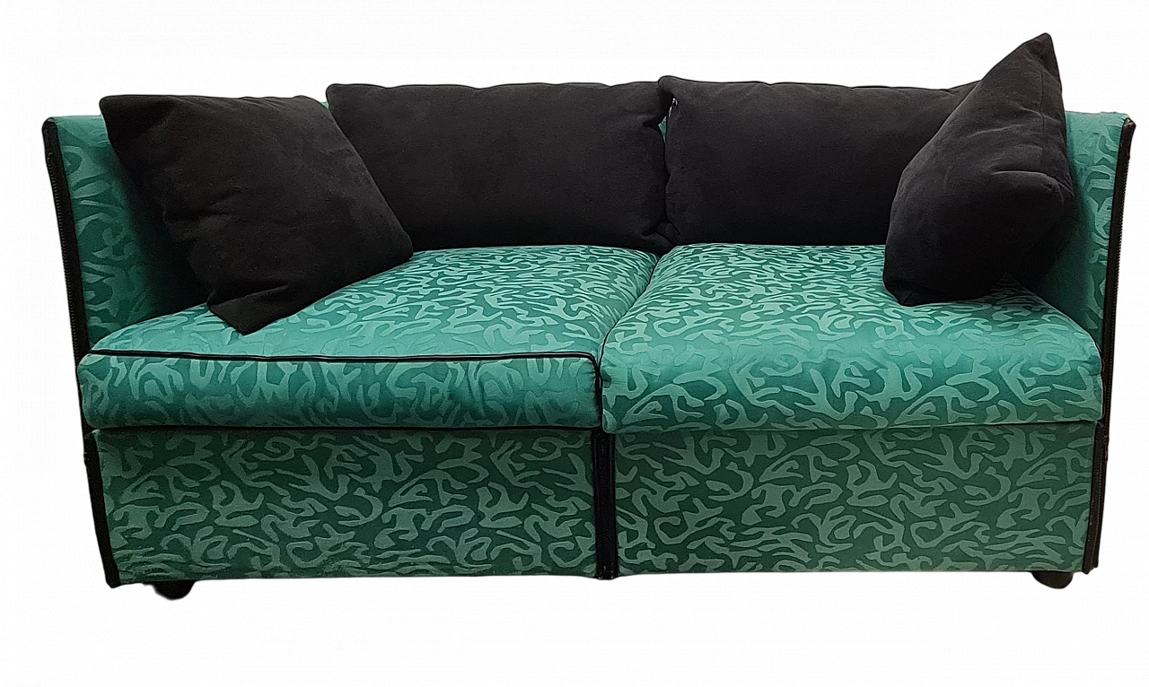 Landeau green 2-seater sofa by Mario Bellini for Cassina, 1980s 15