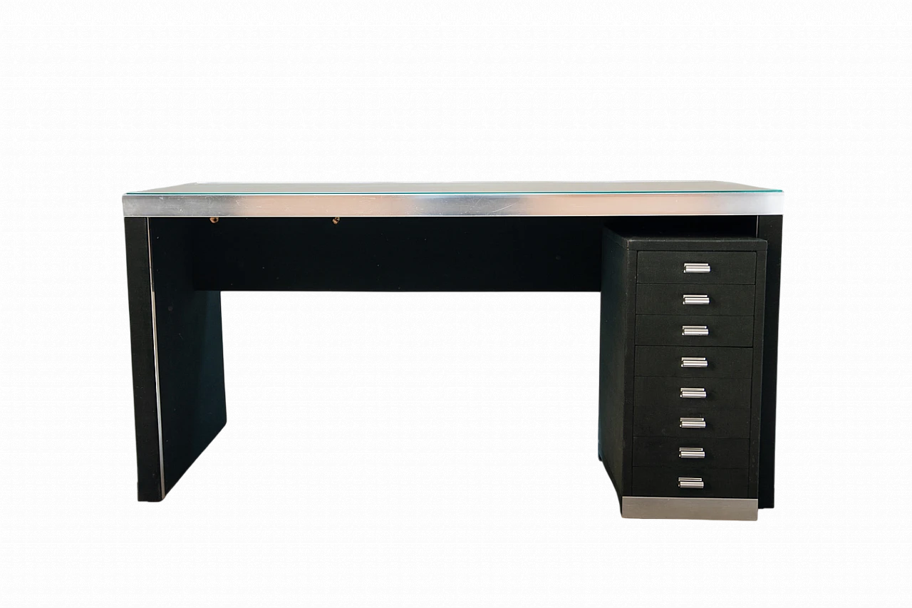 Glass and aluminum desk by Guido Faleschi for Mariani, 1970 16