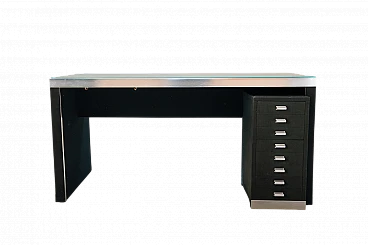 Scrivania in vetro e alluminio di Guido Faleschi per Mariani, 1970