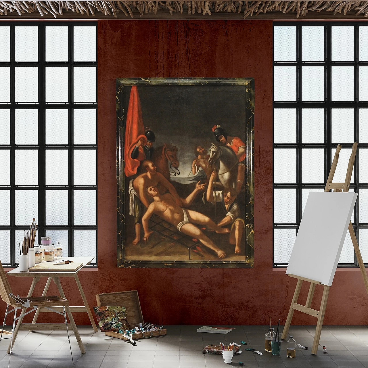 Martyrdom of Saint Lawrence, oil painting on canvas, 18th century 13