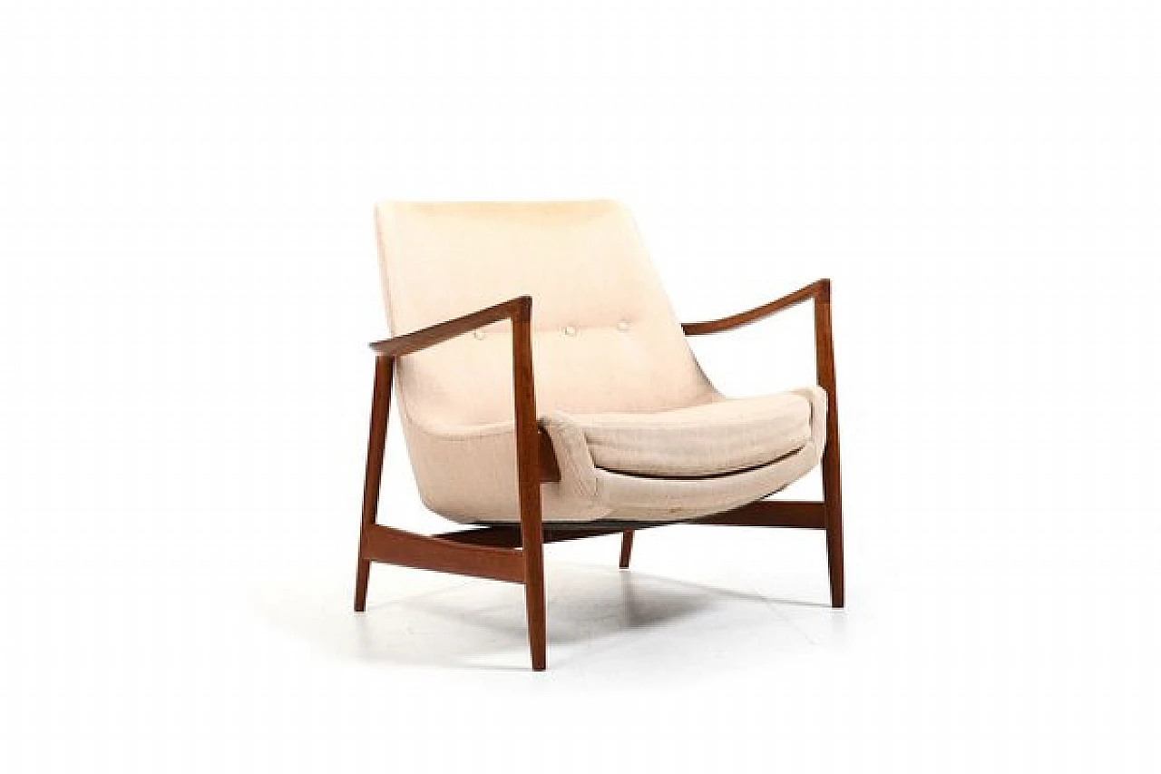 Poltrona 4346 in teak di Ib Kofod-Larsen per Fritz Hansen, anni '50 1