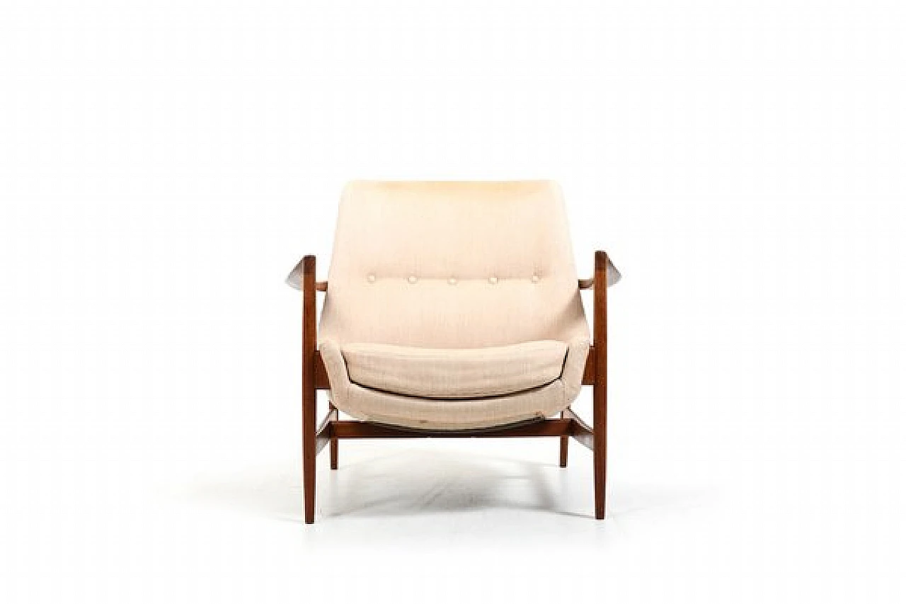 Armchair 4346 in teak by Ib Kofod-Larsen for Fritz Hansen, 1950s 4