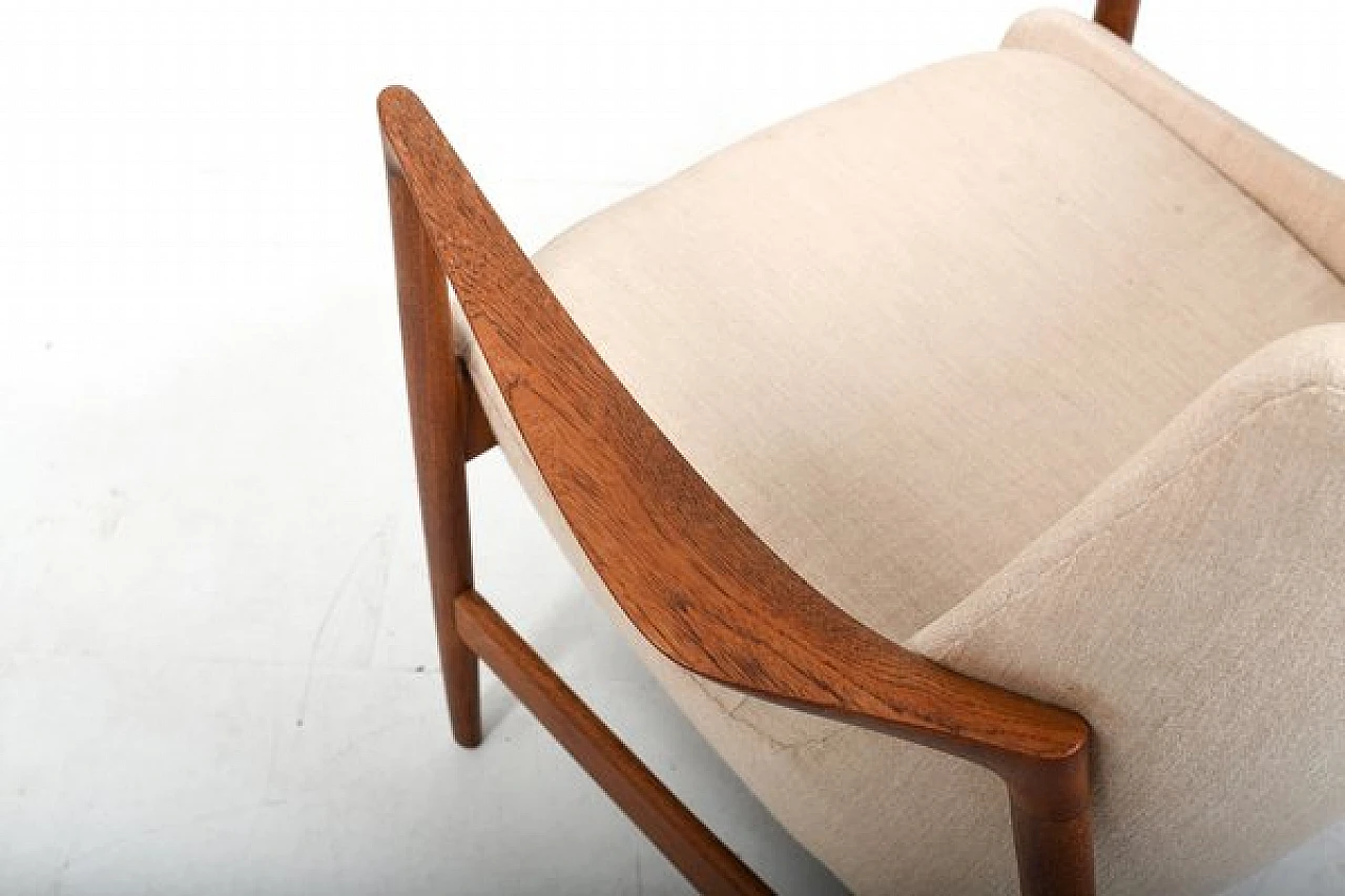 Armchair 4346 in teak by Ib Kofod-Larsen for Fritz Hansen, 1950s 8