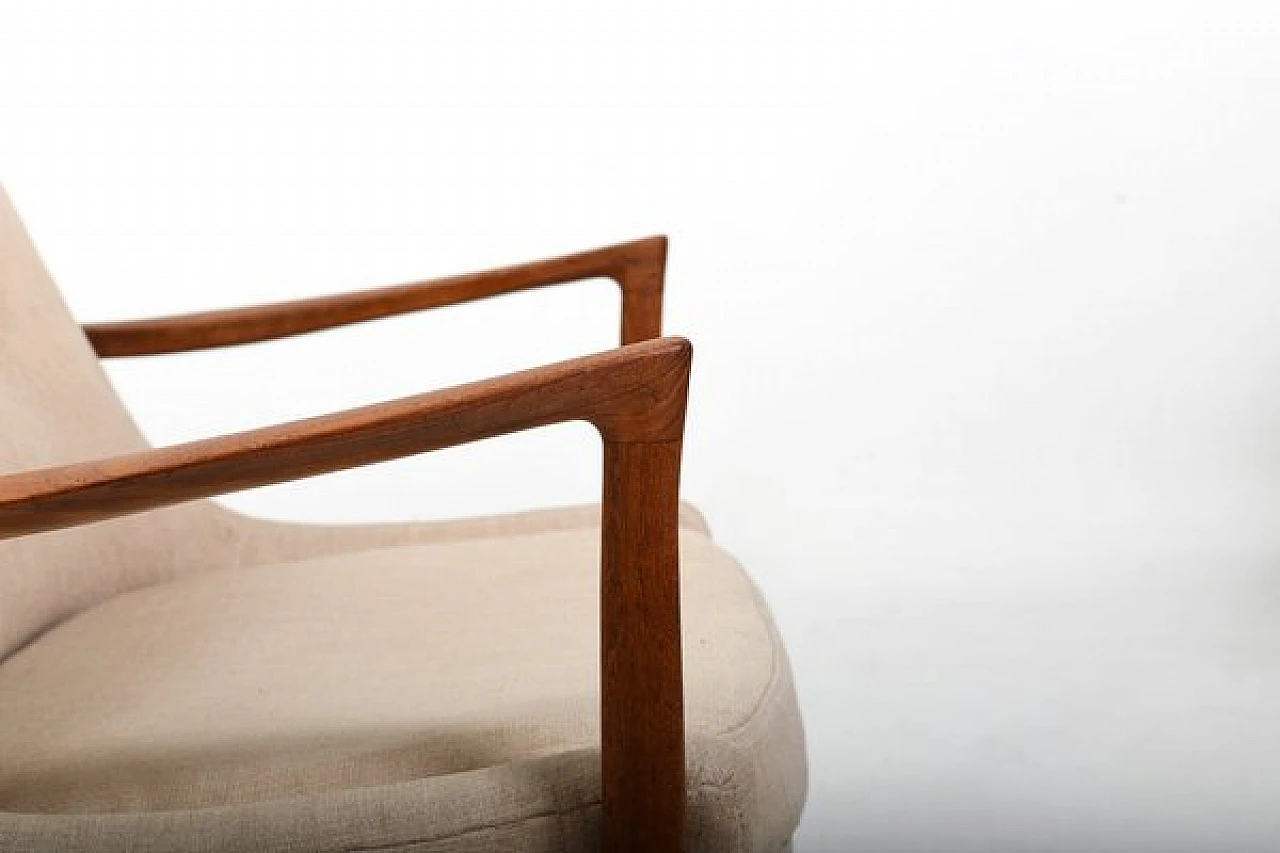 Armchair 4346 in teak by Ib Kofod-Larsen for Fritz Hansen, 1950s 10