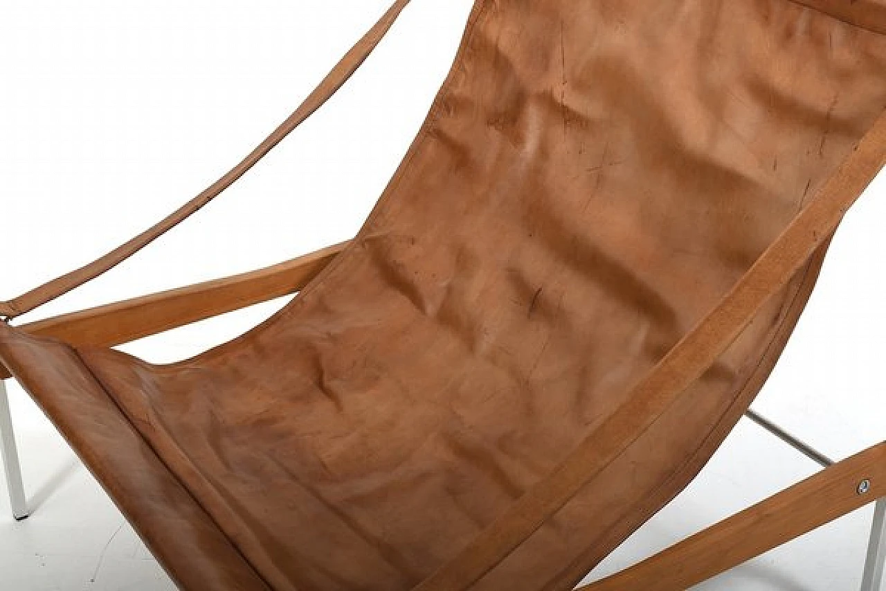 Bequem leather and steel armchair by Stig Poulsson, 1960s 4