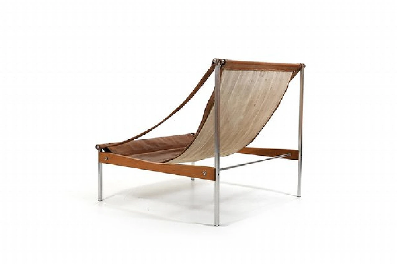 Bequem leather and steel armchair by Stig Poulsson, 1960s 5