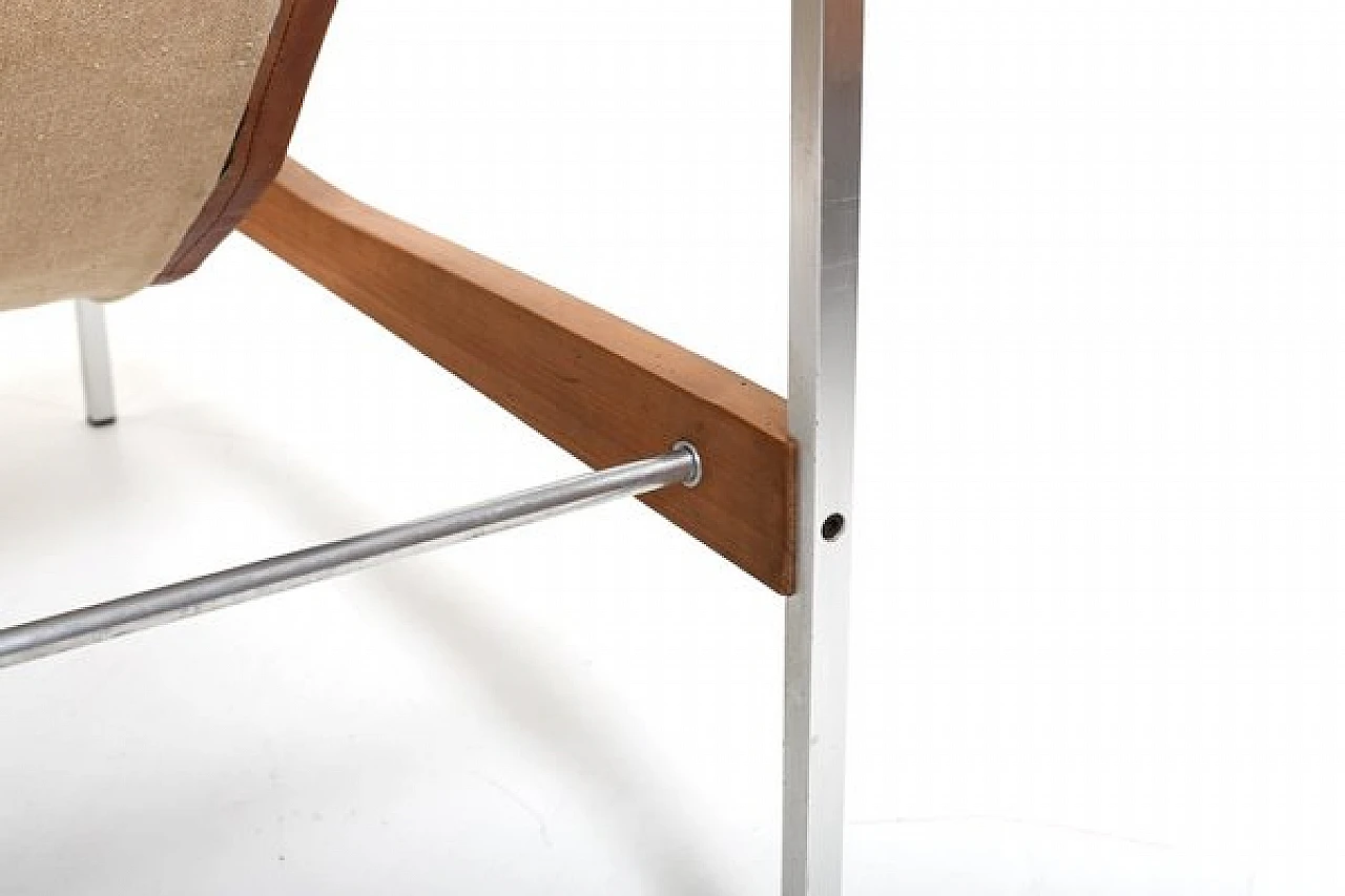 Bequem leather and steel armchair by Stig Poulsson, 1960s 6