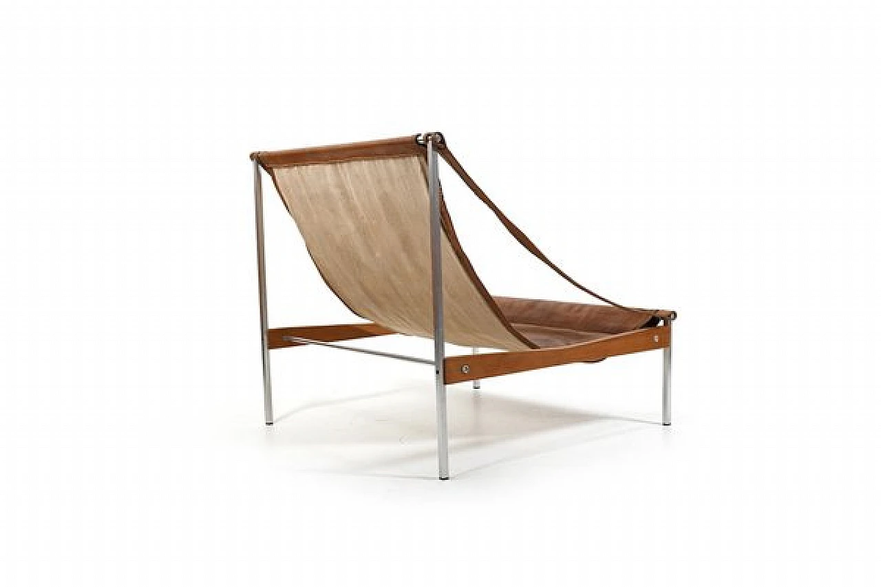 Bequem leather and steel armchair by Stig Poulsson, 1960s 8
