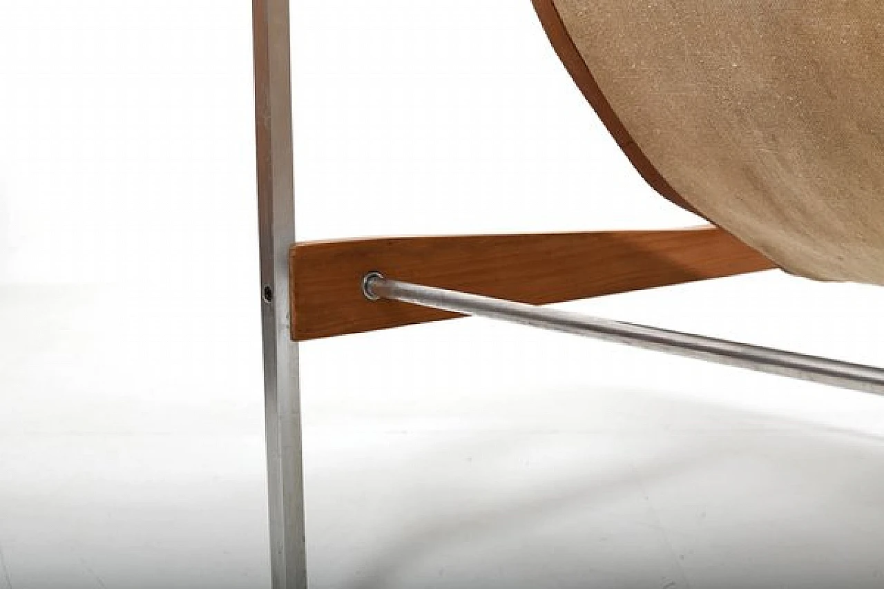 Bequem leather and steel armchair by Stig Poulsson, 1960s 11