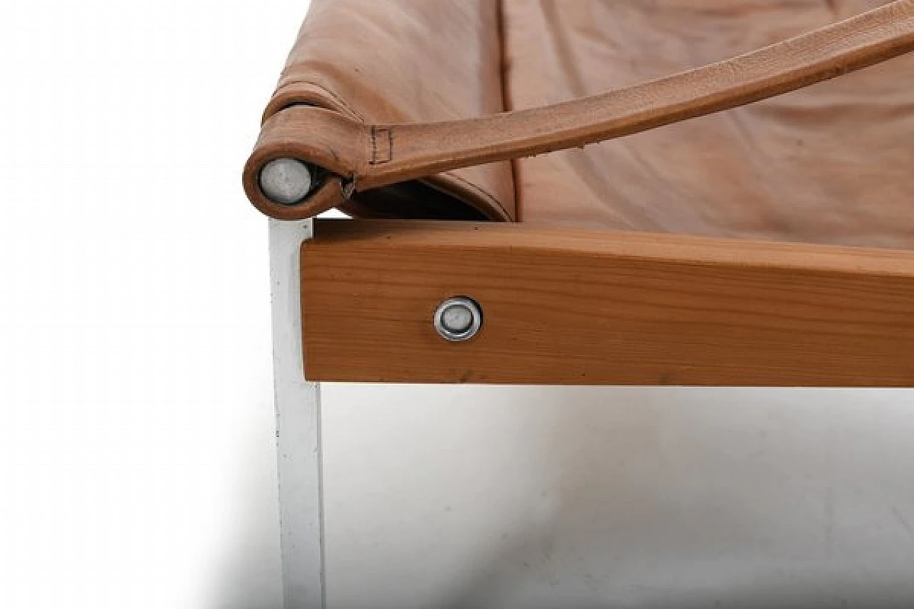 Bequem leather and steel armchair by Stig Poulsson, 1960s 13