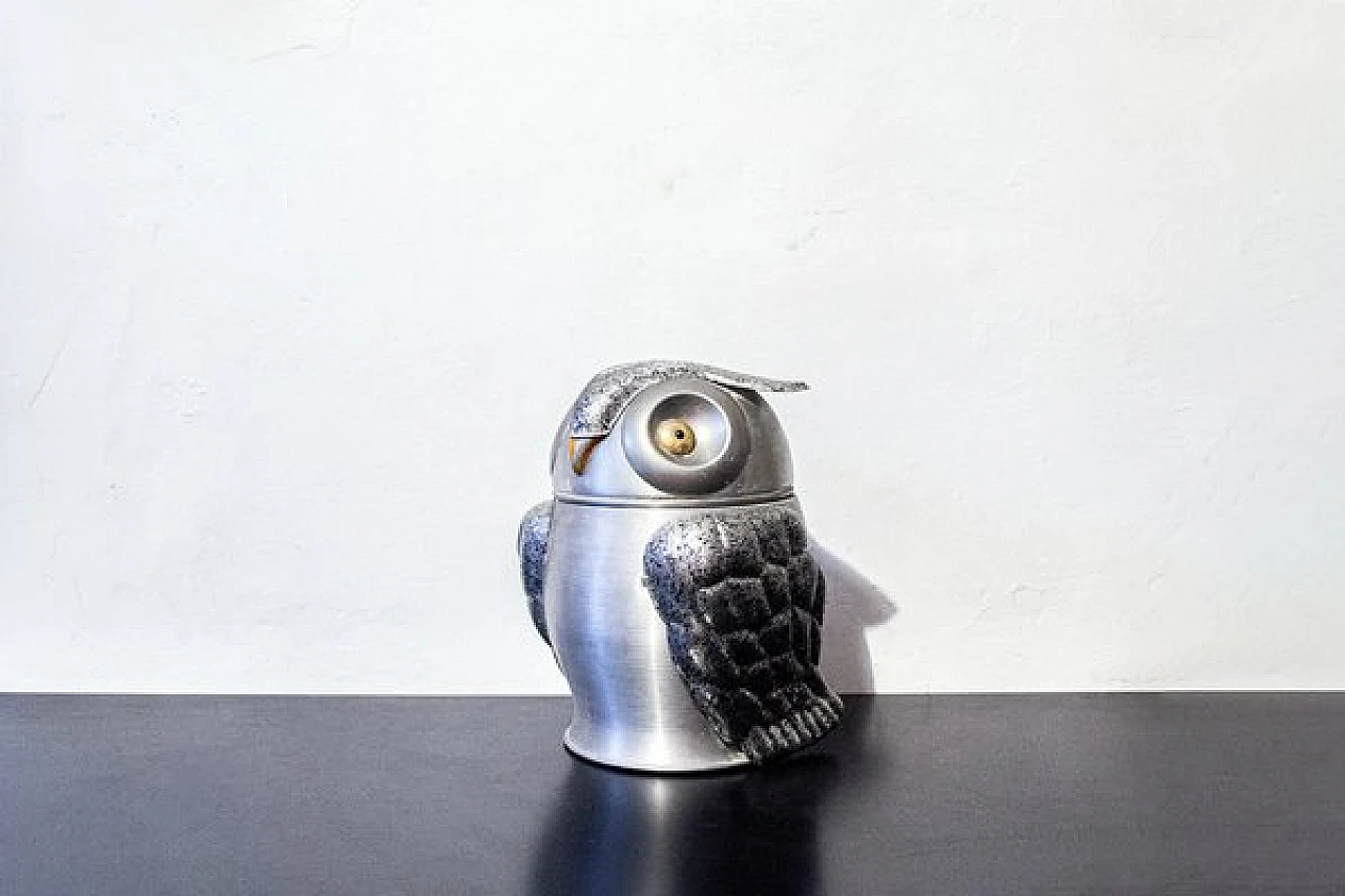 Aluminum owl ice bucket, 1970s 1