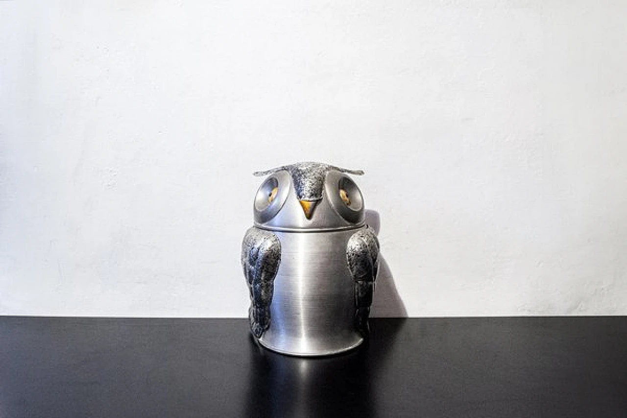 Aluminum owl ice bucket, 1970s 2