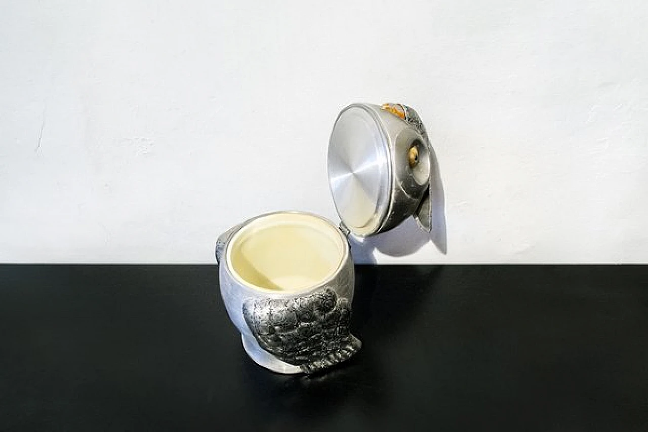 Aluminum owl ice bucket, 1970s 3