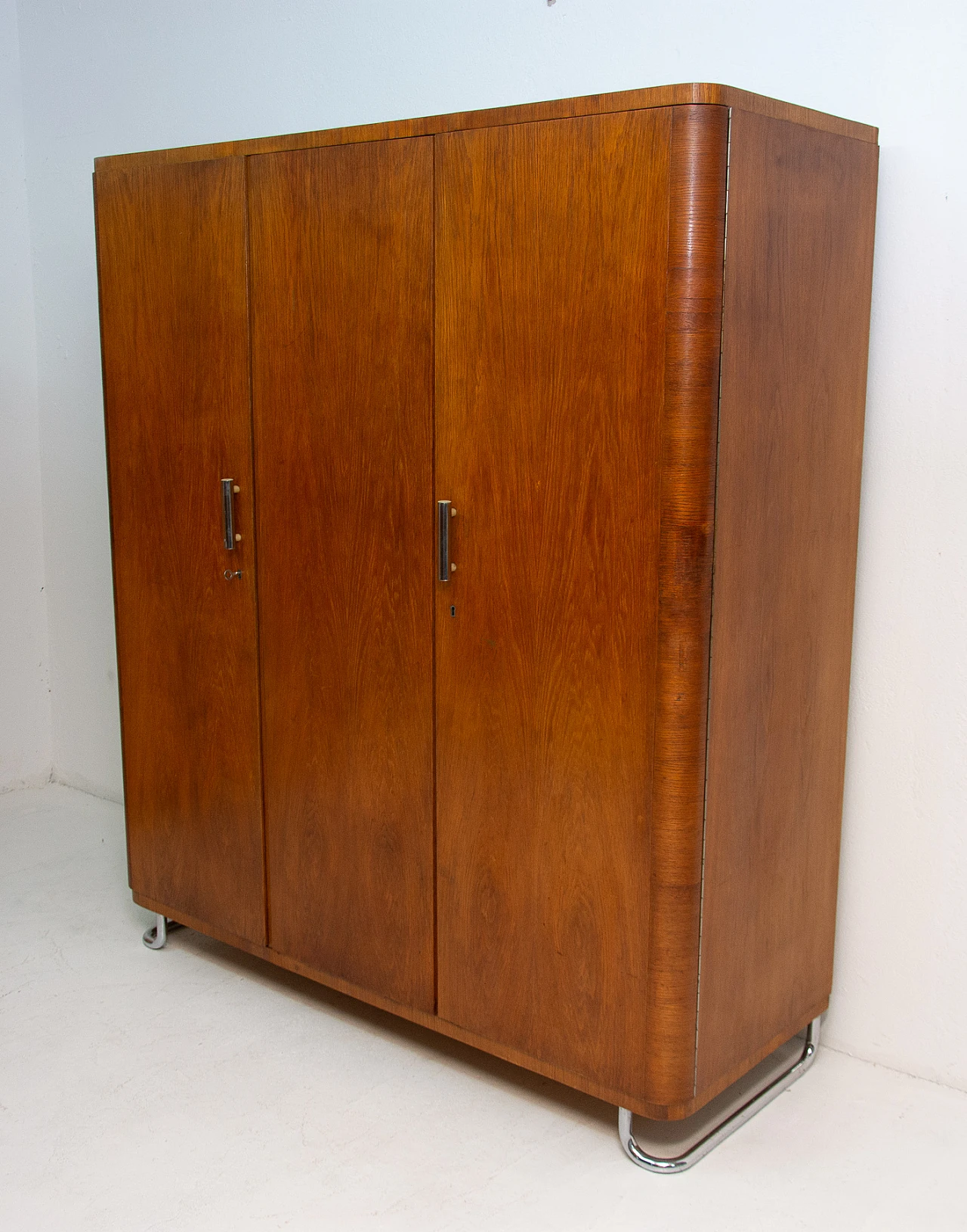 Bauhaus three-door wardrobe by Vichr & Spol for Kovona, 1950s 3