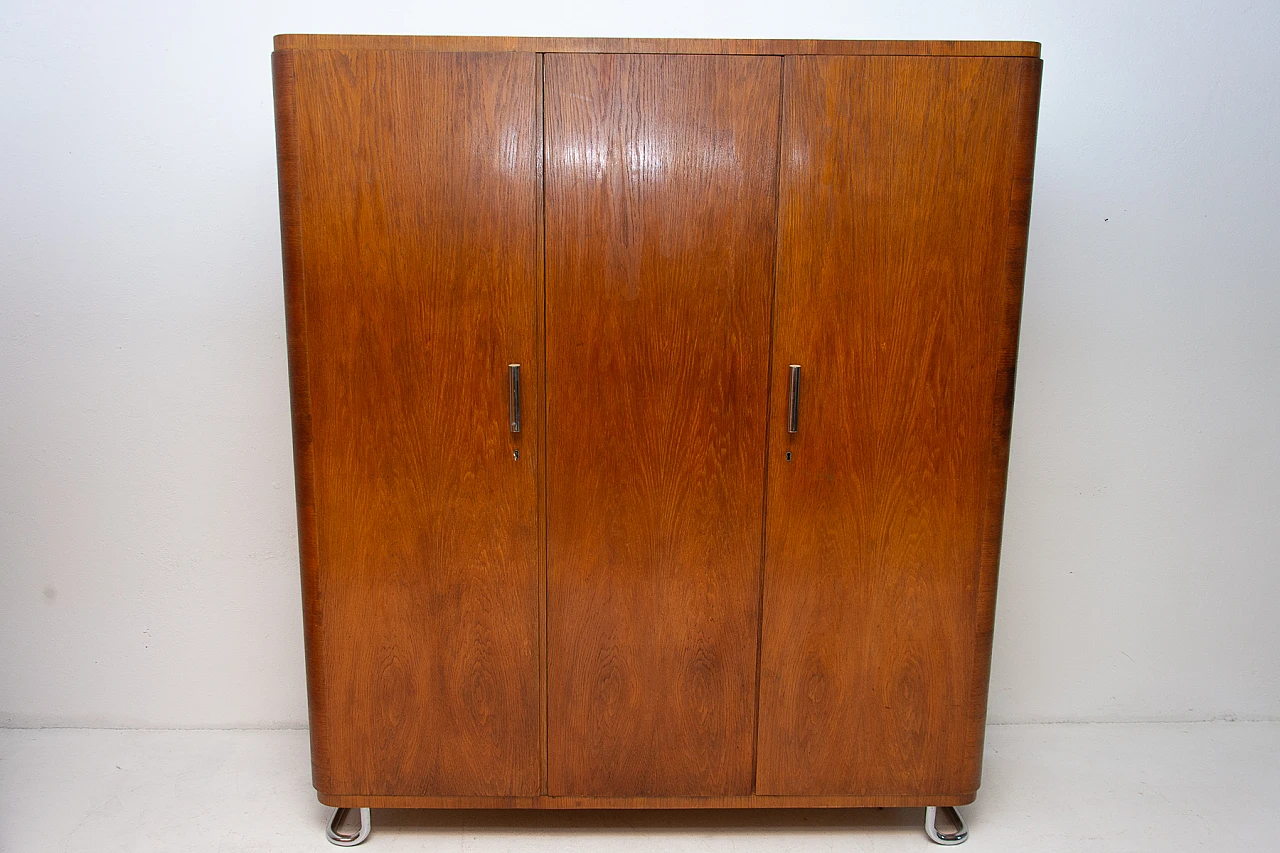Bauhaus three-door wardrobe by Vichr & Spol for Kovona, 1950s 14