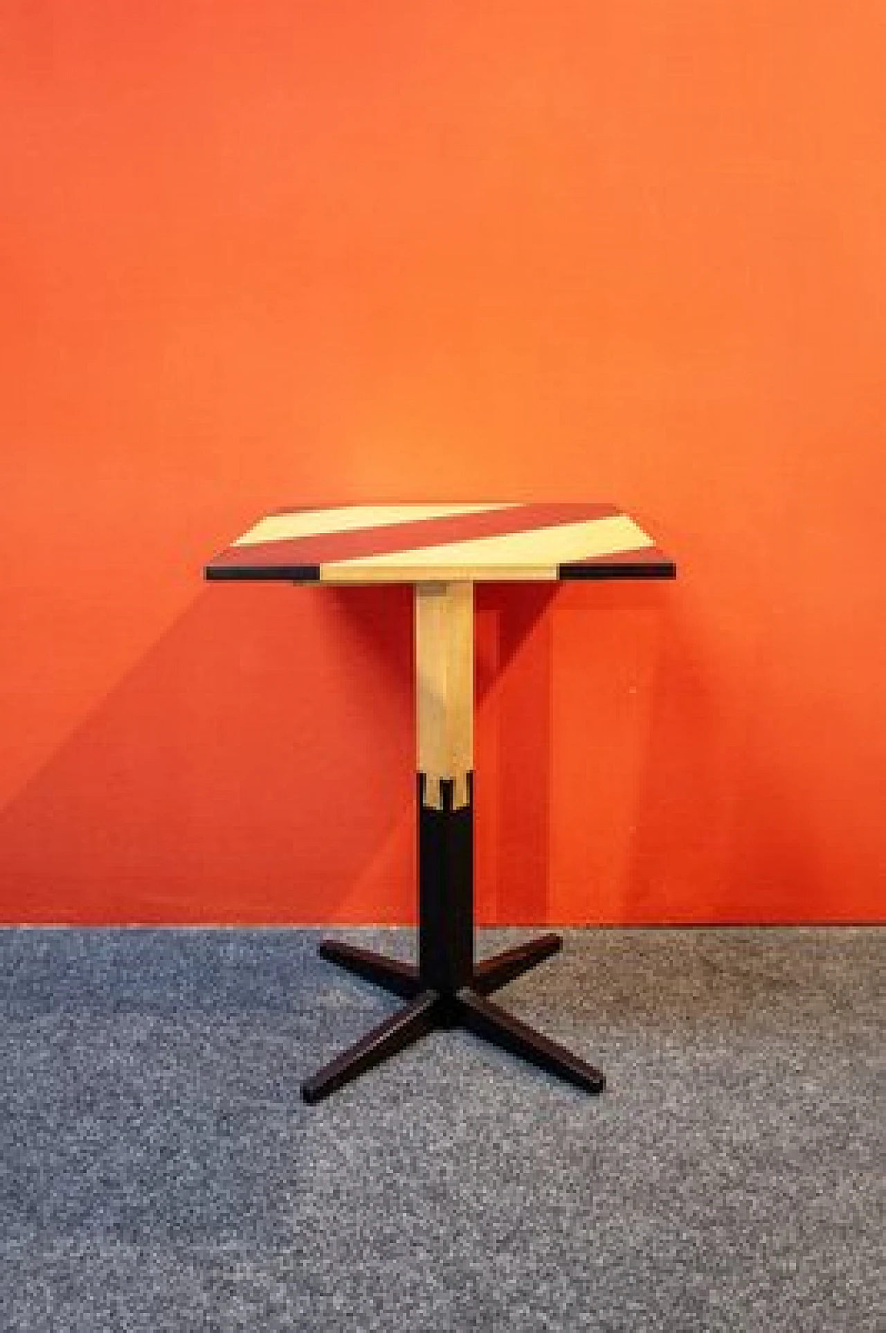 Tavolino da caffè in legno bicolore di Bruno Munari, anni '80 2