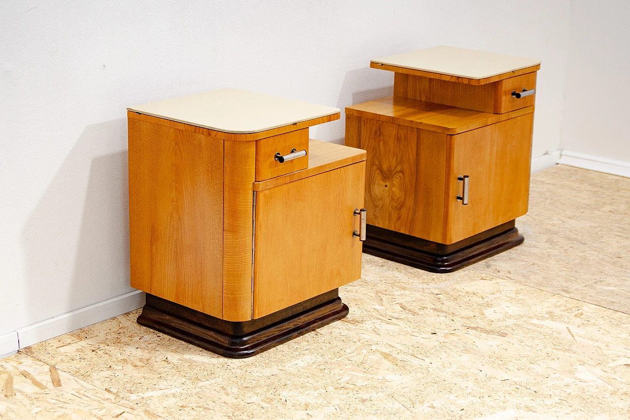 Pair of Bauhaus bedside tables by Jindřich Halabala, 1930s 4