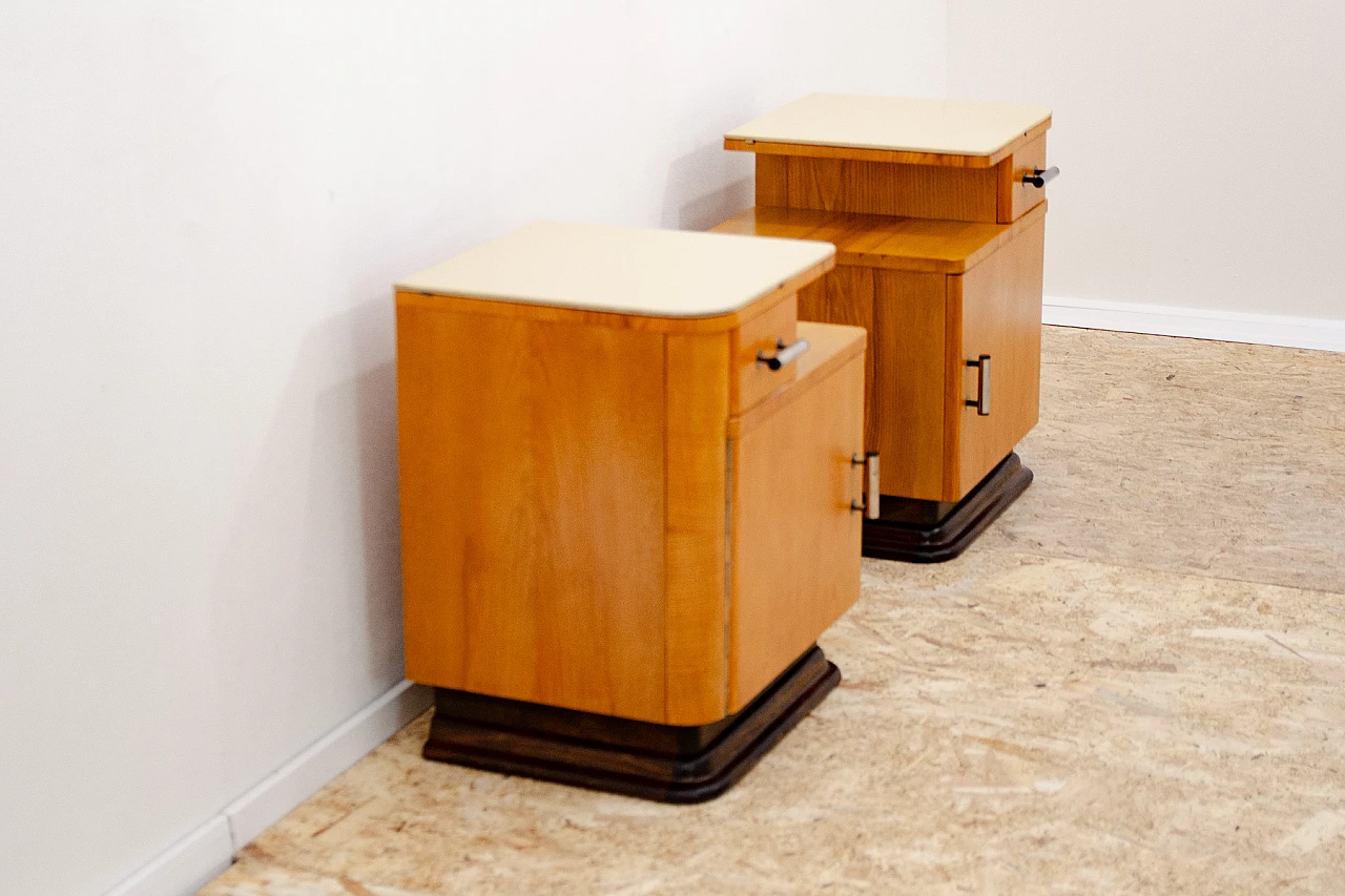 Pair of Bauhaus bedside tables by Jindřich Halabala, 1930s 5