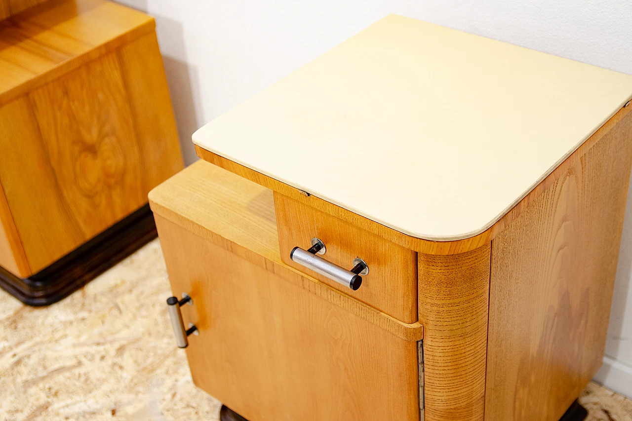 Pair of Bauhaus bedside tables by Jindřich Halabala, 1930s 8
