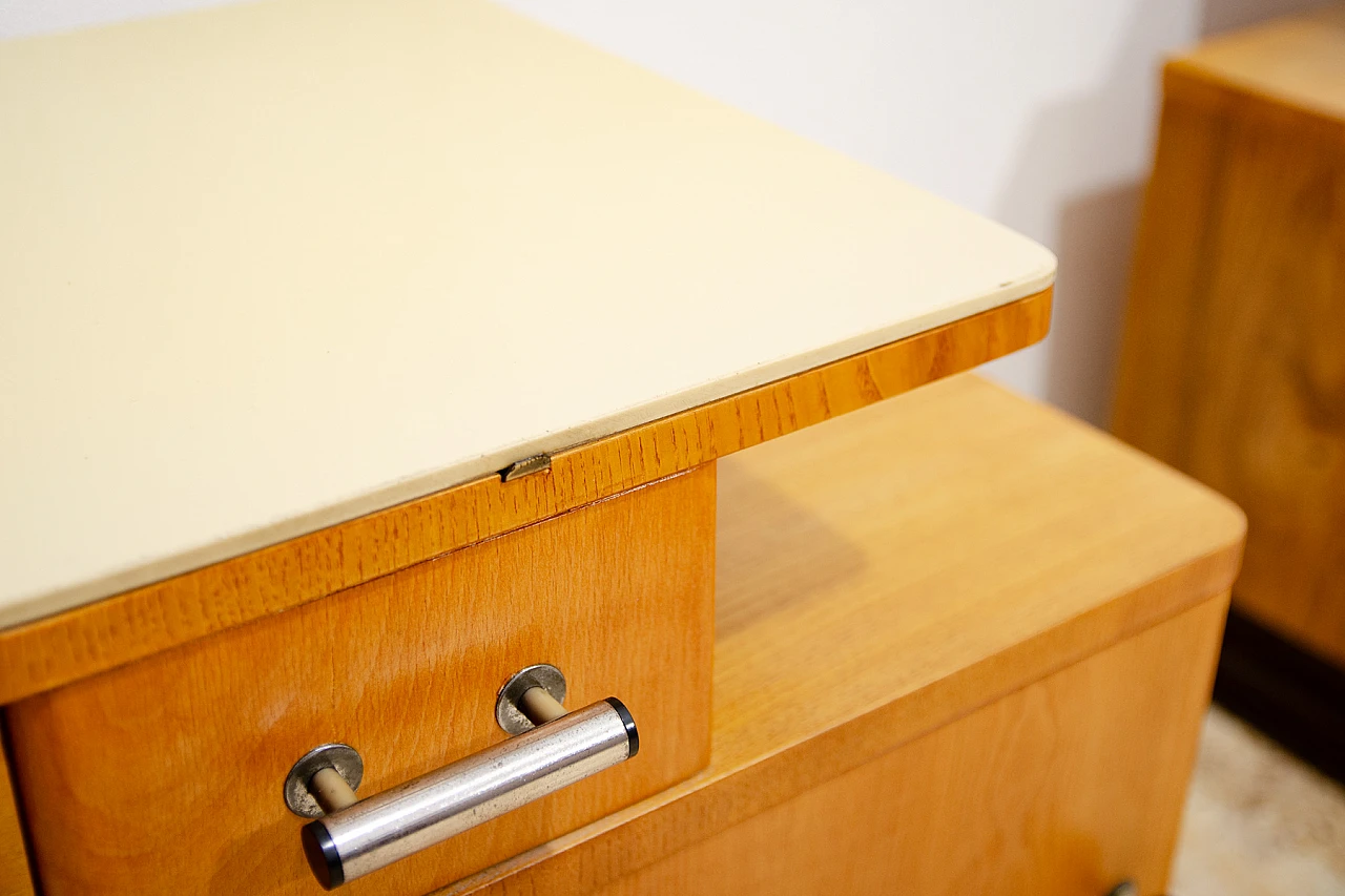 Pair of Bauhaus bedside tables by Jindřich Halabala, 1930s 11