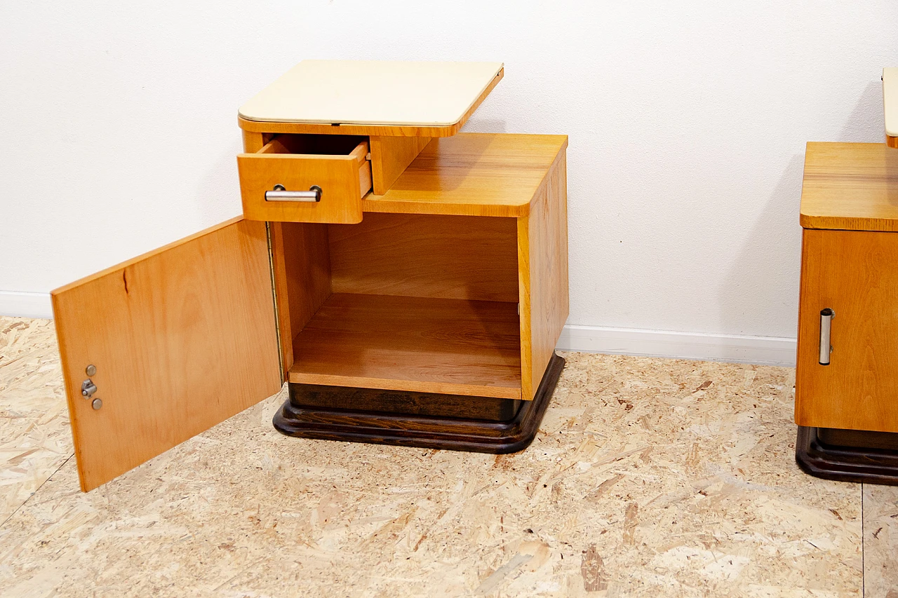 Pair of Bauhaus bedside tables by Jindřich Halabala, 1930s 14