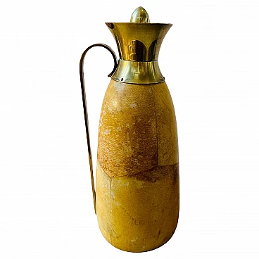 Goatskin and brass jug by Aldo Tura for Macabo, 1950s