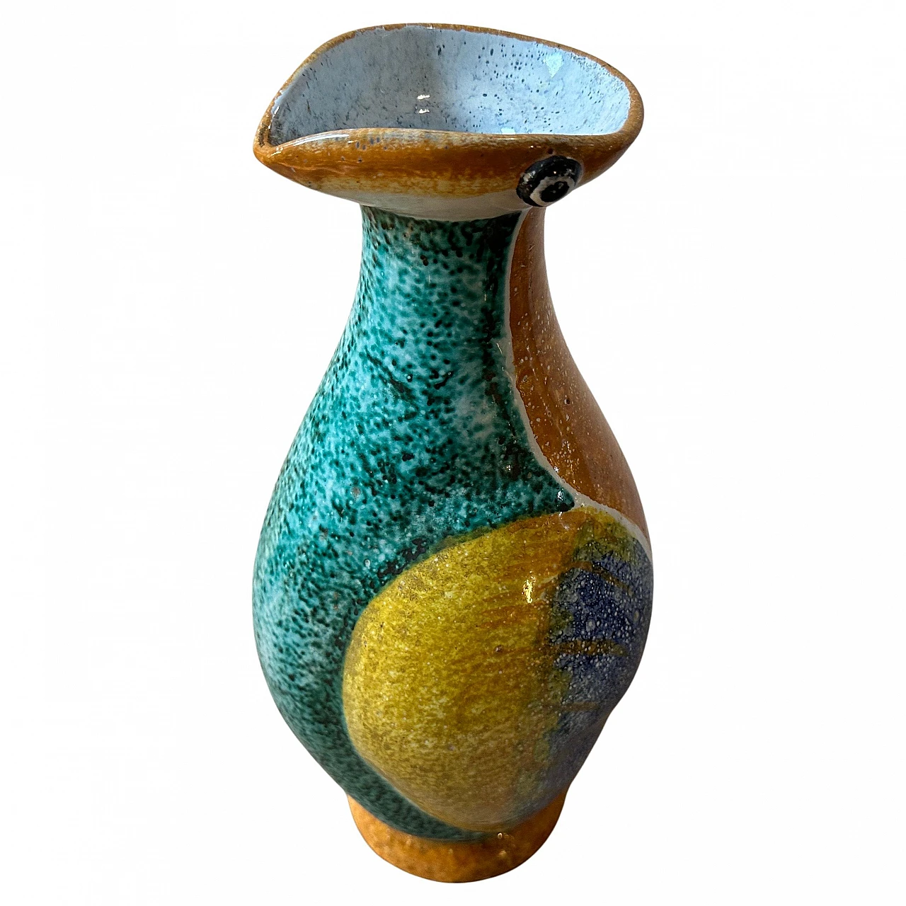 Pinguino polychrome Albisola ceramic vase, 1930s 1