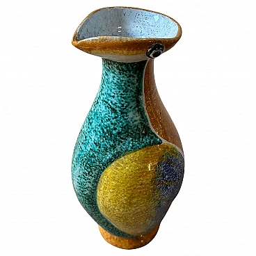 Pinguino polychrome Albisola ceramic vase, 1930s
