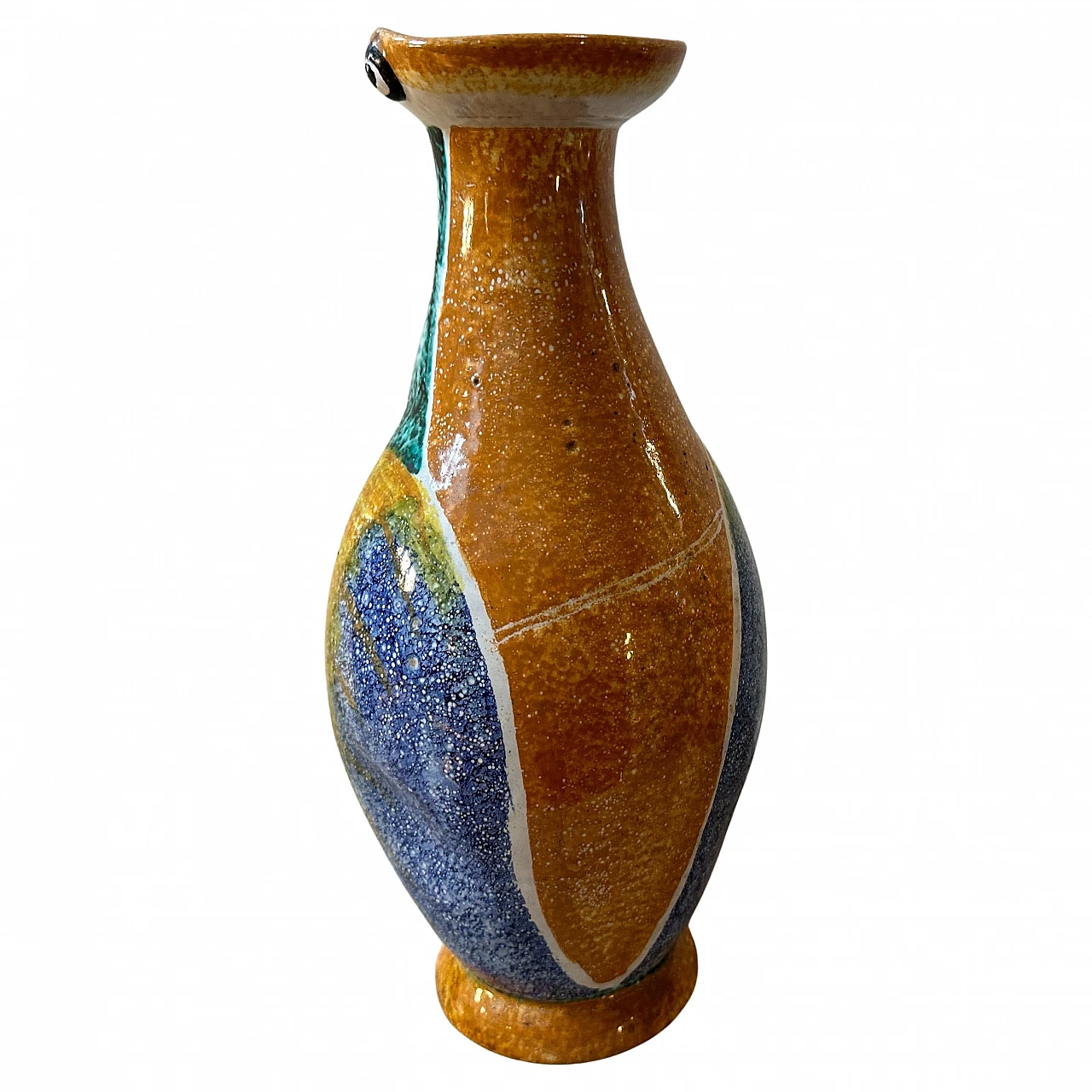 Pinguino polychrome Albisola ceramic vase, 1930s 2