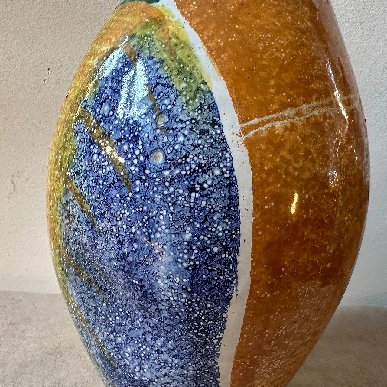 Pinguino polychrome Albisola ceramic vase, 1930s 4