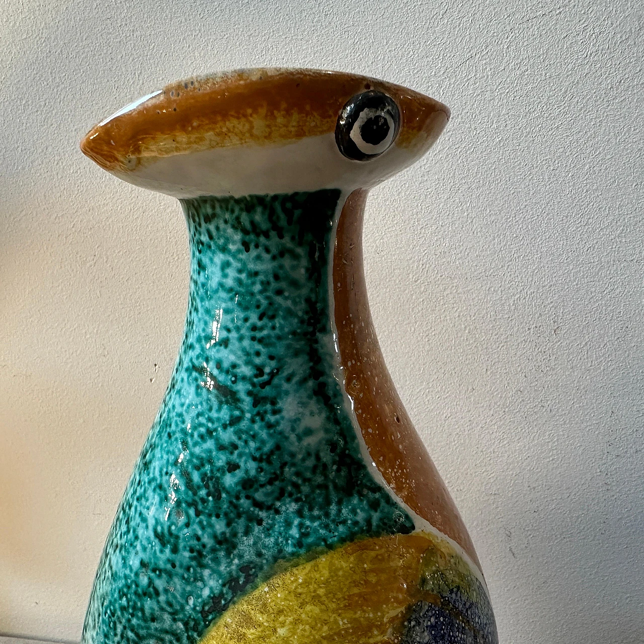 Pinguino polychrome Albisola ceramic vase, 1930s 9