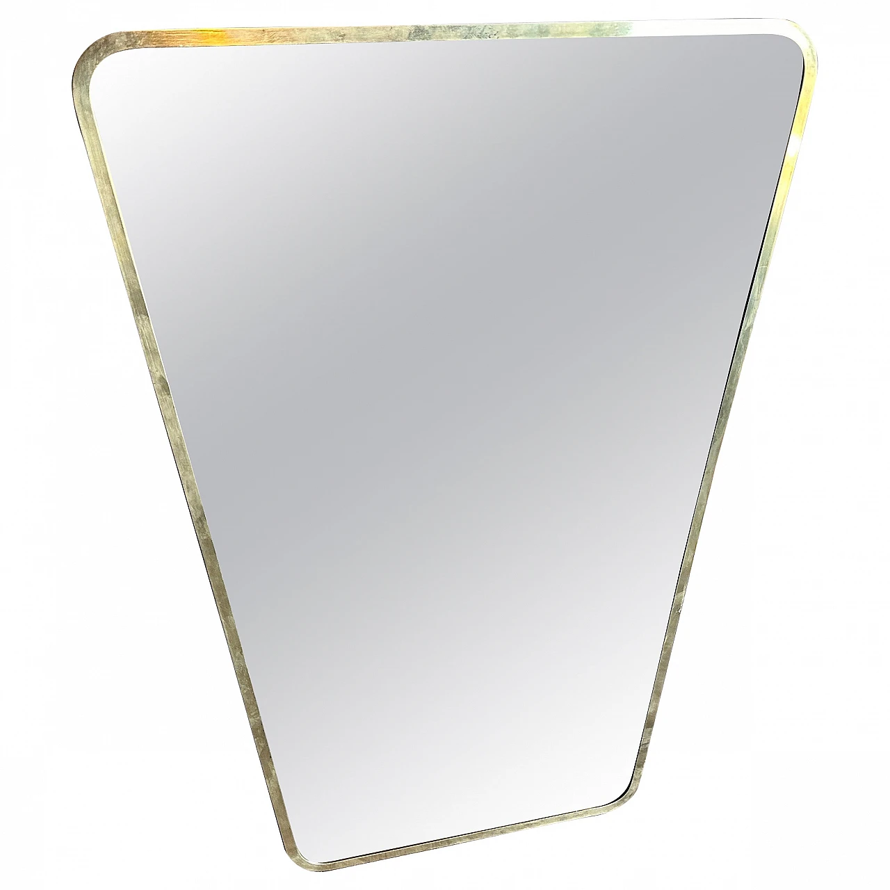Brass wall mirror in the style of Gio Ponti, 1950s 1