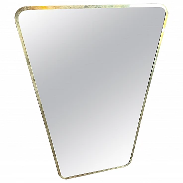 Brass wall mirror in the style of Gio Ponti, 1950s
