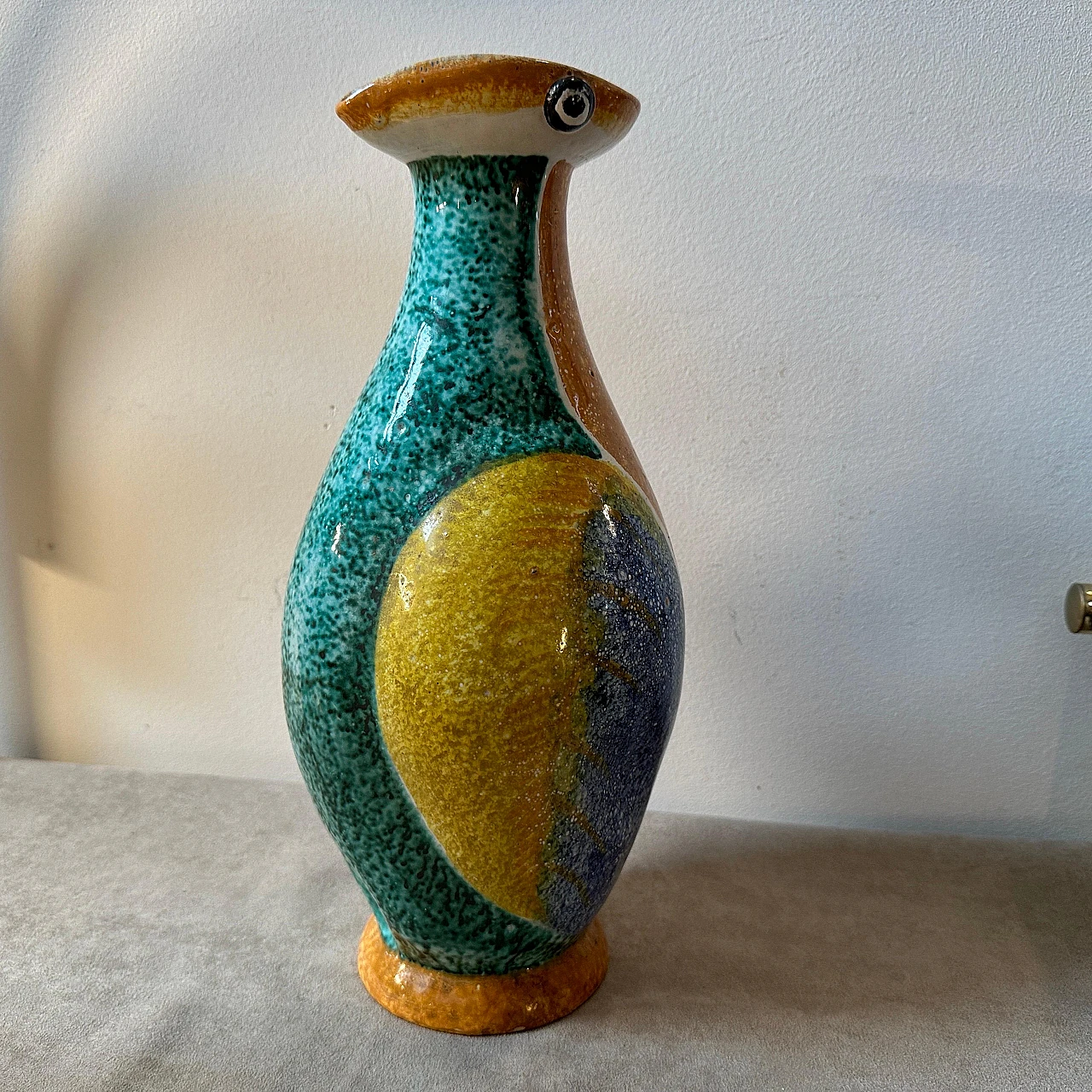 Pinguino polychrome Albisola ceramic vase, 1930s 10