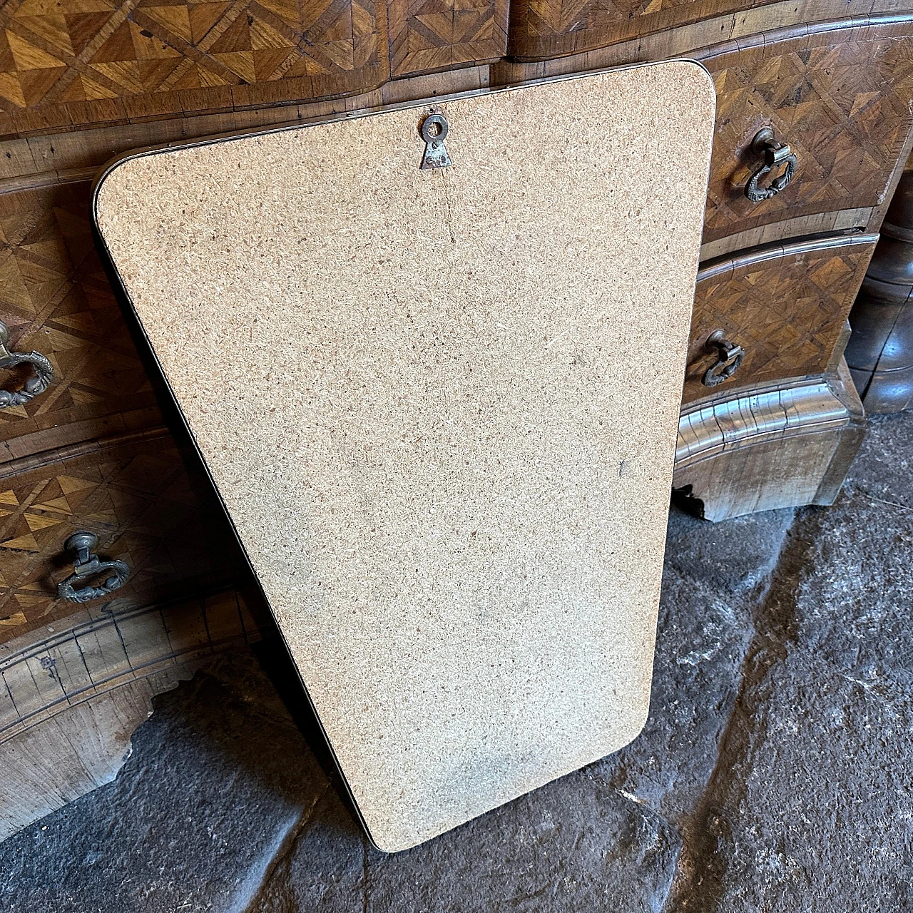 Brass wall mirror in the style of Gio Ponti, 1950s 5