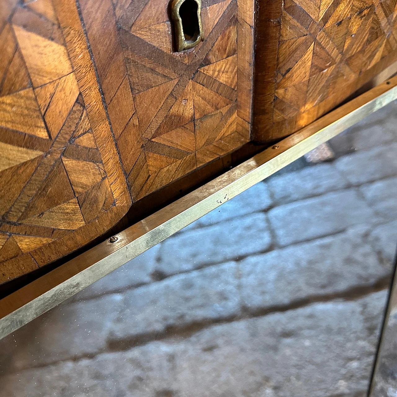 Brass wall mirror in the style of Gio Ponti, 1950s 8