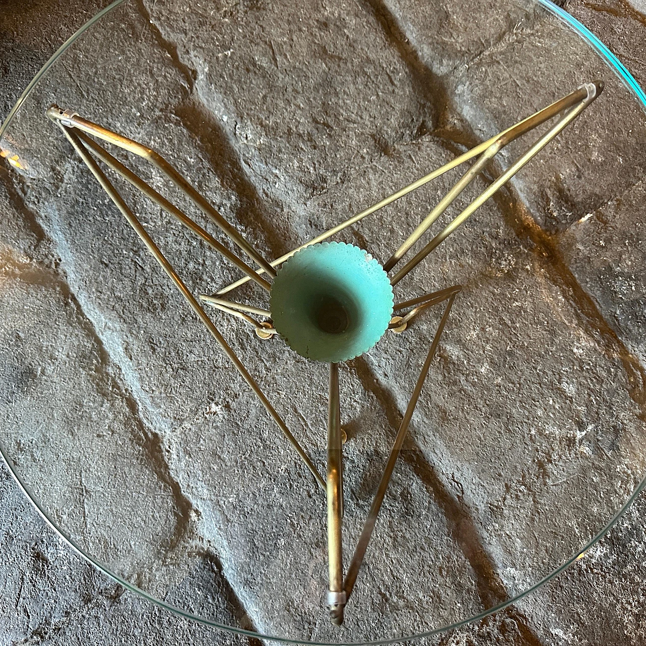 Round solid brass coffee table attributed to Gio Ponti, 1950s 4