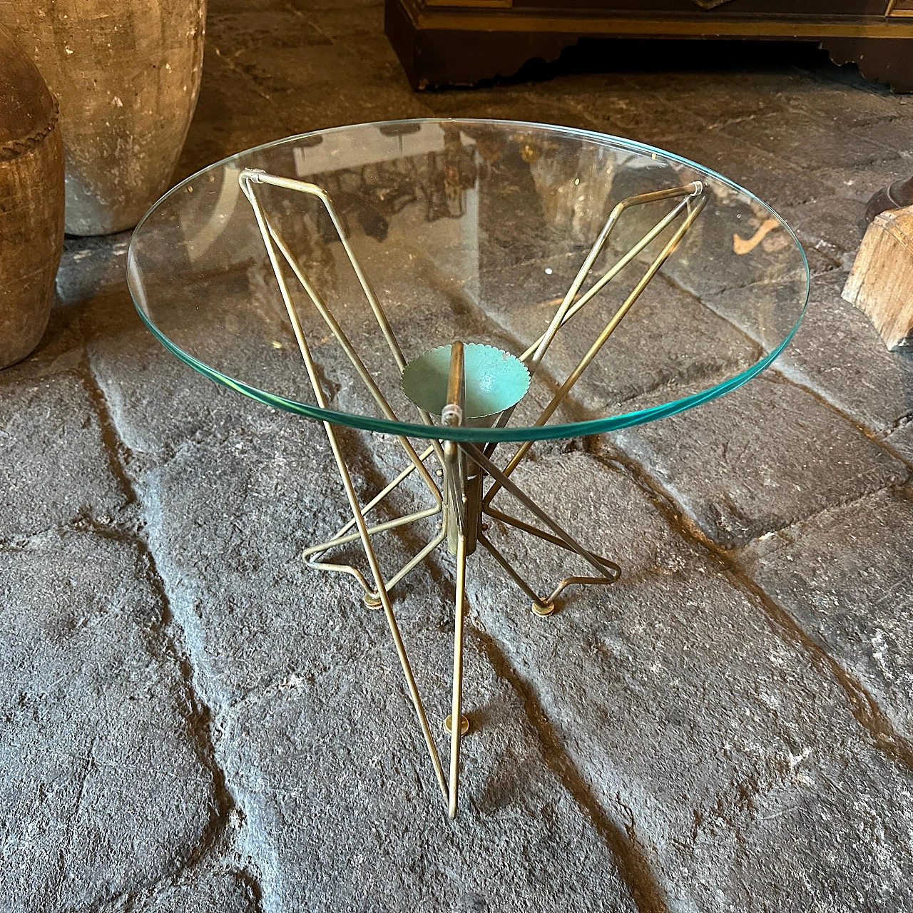 Round solid brass coffee table attributed to Gio Ponti, 1950s 12