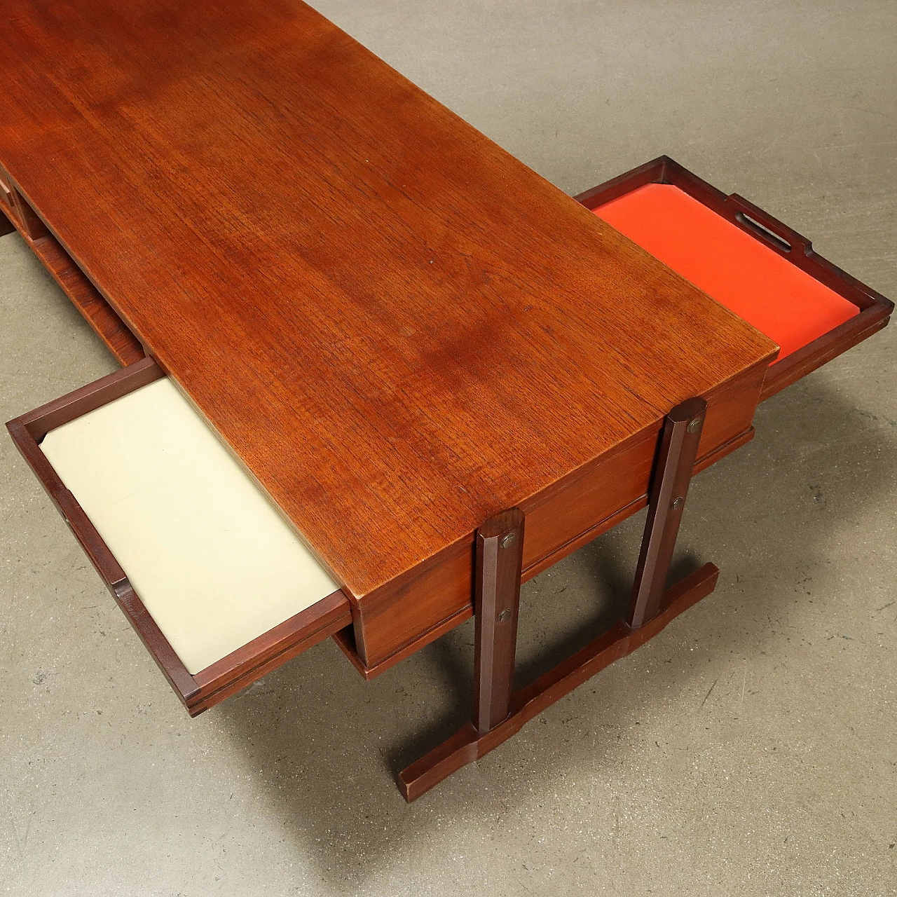 Side table in teak with drawers and pull-out trays, 1960s 3