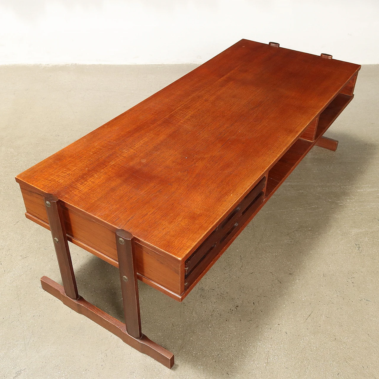 Side table in teak with drawers and pull-out trays, 1960s 9