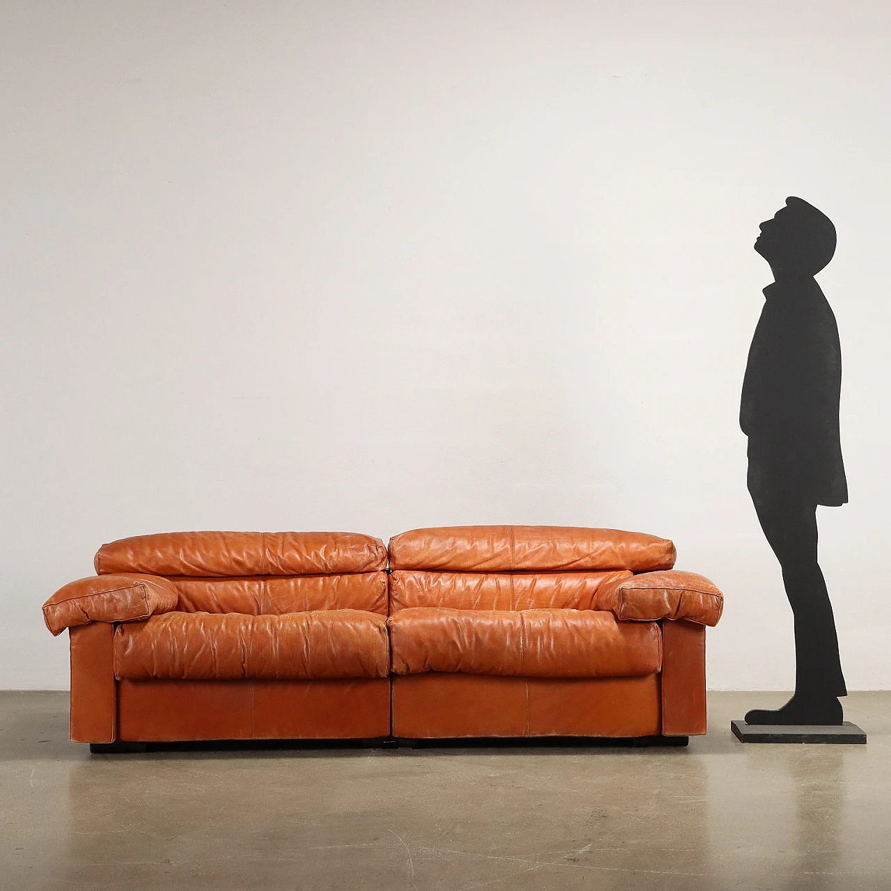 Erasmo leather sofa by Afra e Tobia Scarpa for B&B, 1970s 2