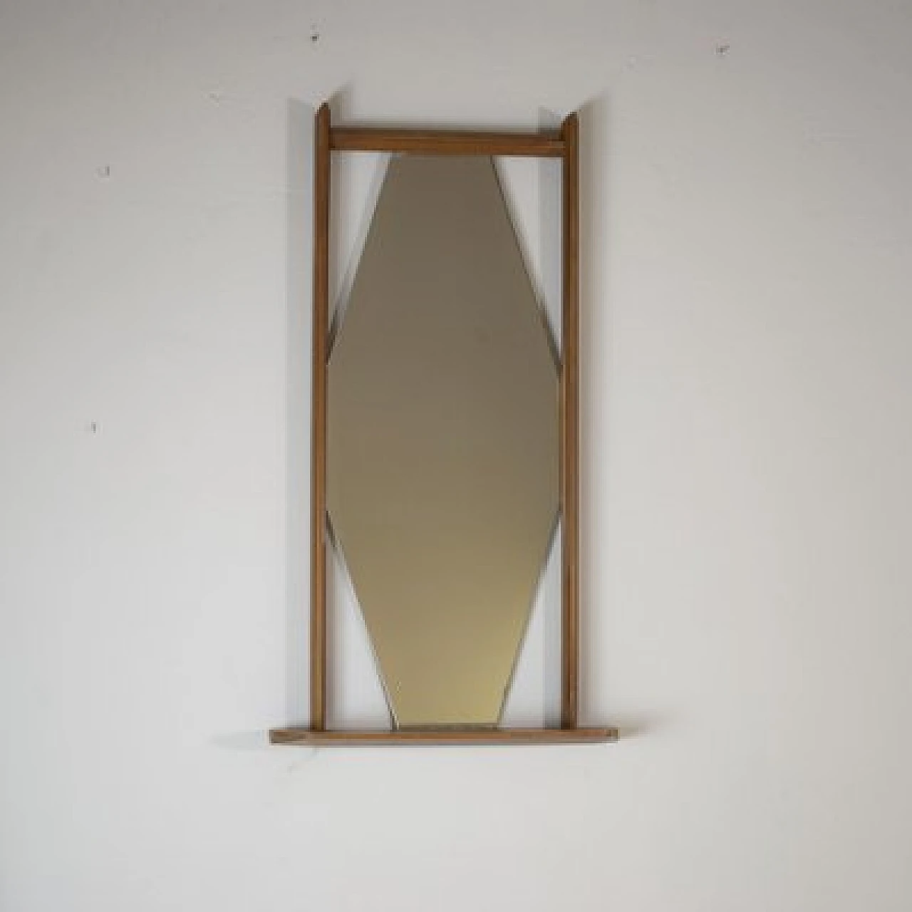 Hexagonal mirror with wooden frame attributed to Ico Parsi, 1960s 9